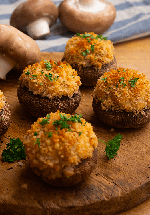 Stuffed mushrooms with breadcrumb topping